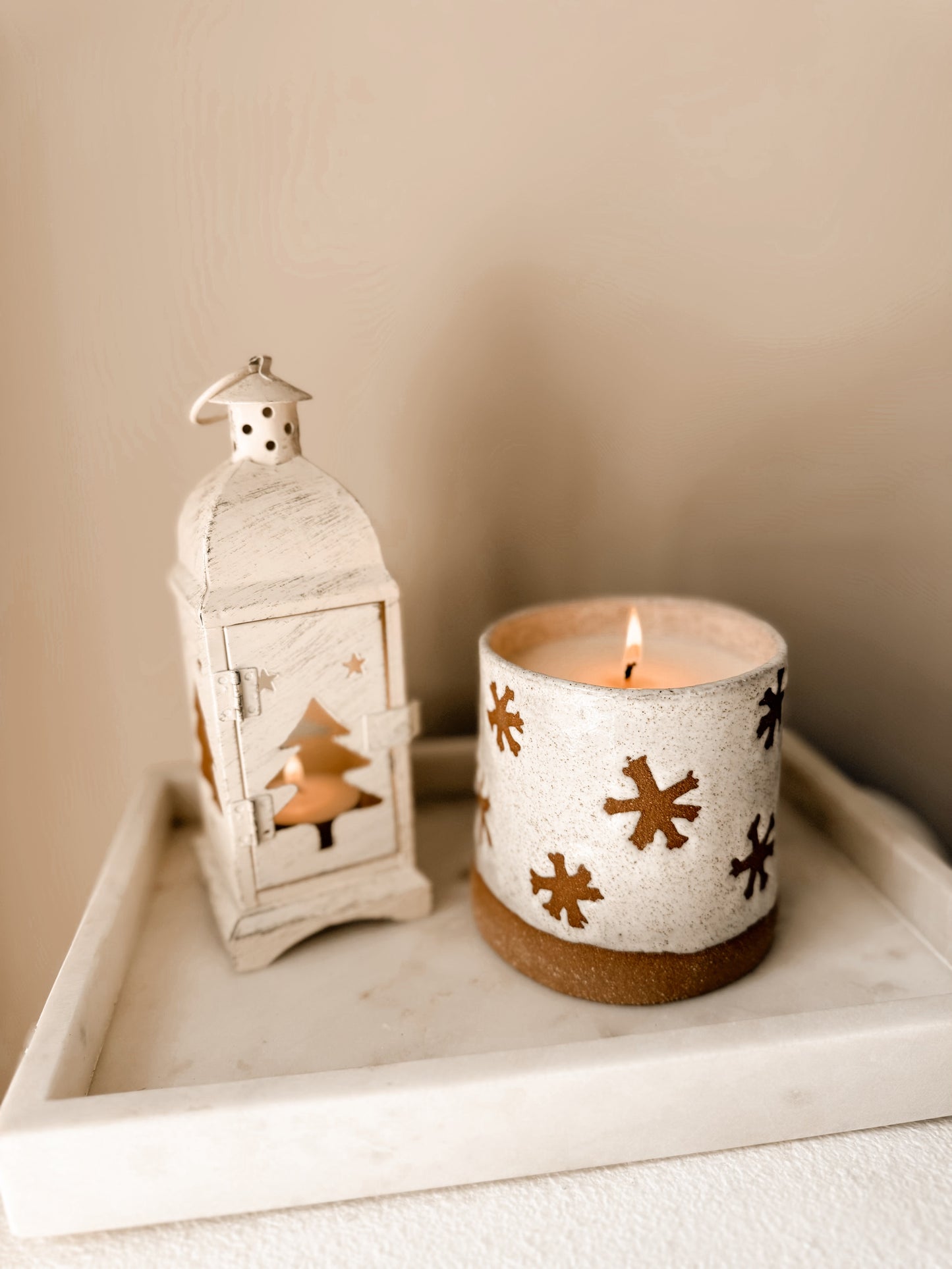 Christmas Snowflake Candle