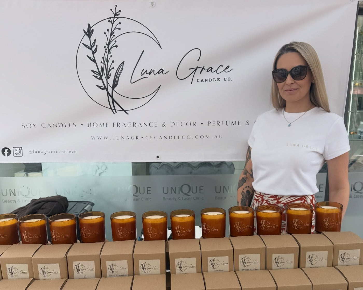 Markets aren't just about selling candles. They're about conversations, hugs, stories, feedback, laughter, and seeing people connect with something I've poured my heart into. Watching you browse, smell, smile and decide what feels right for your home - it never gets old.